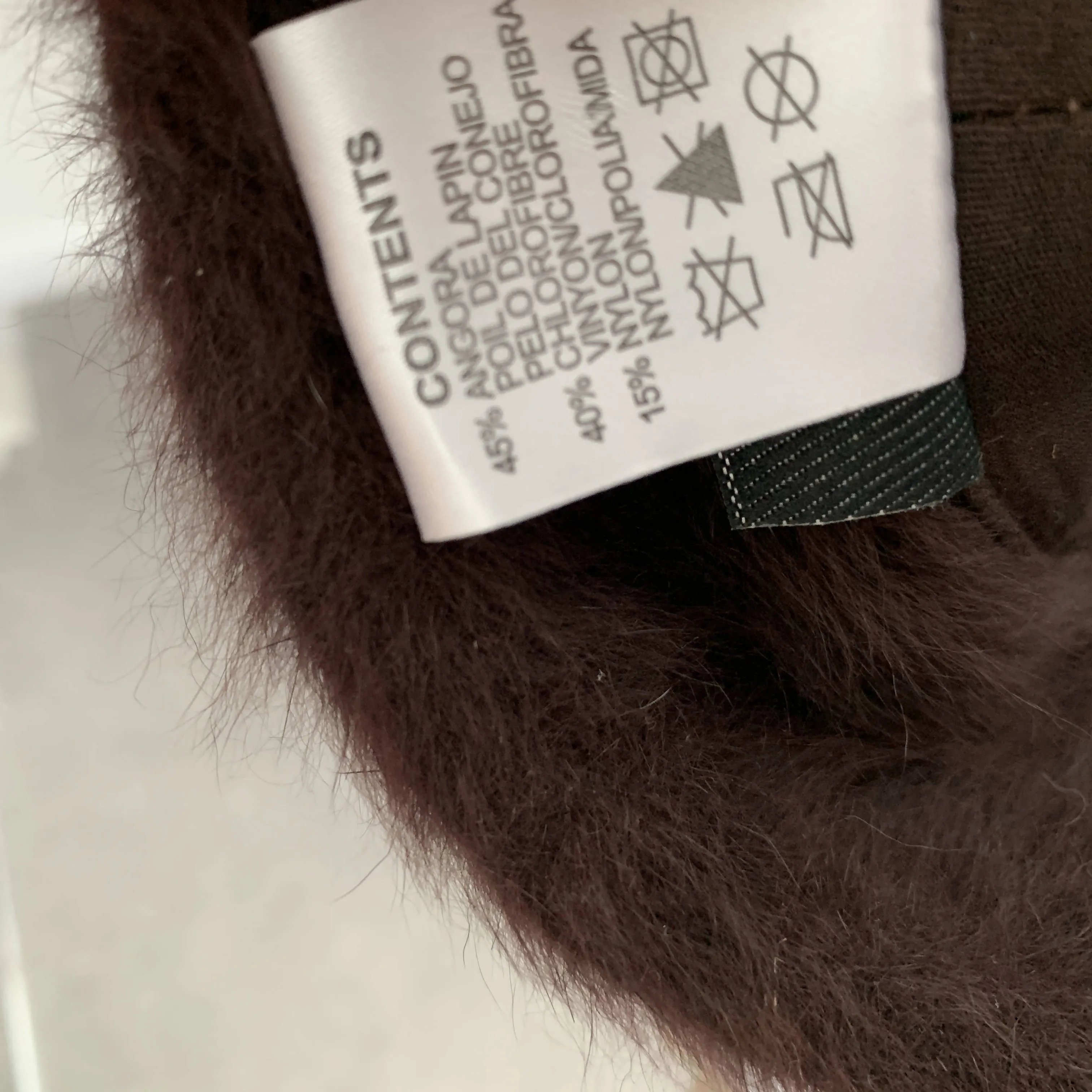 Vintage brown angora wool fur cloche hat by Philip Treacy made in London