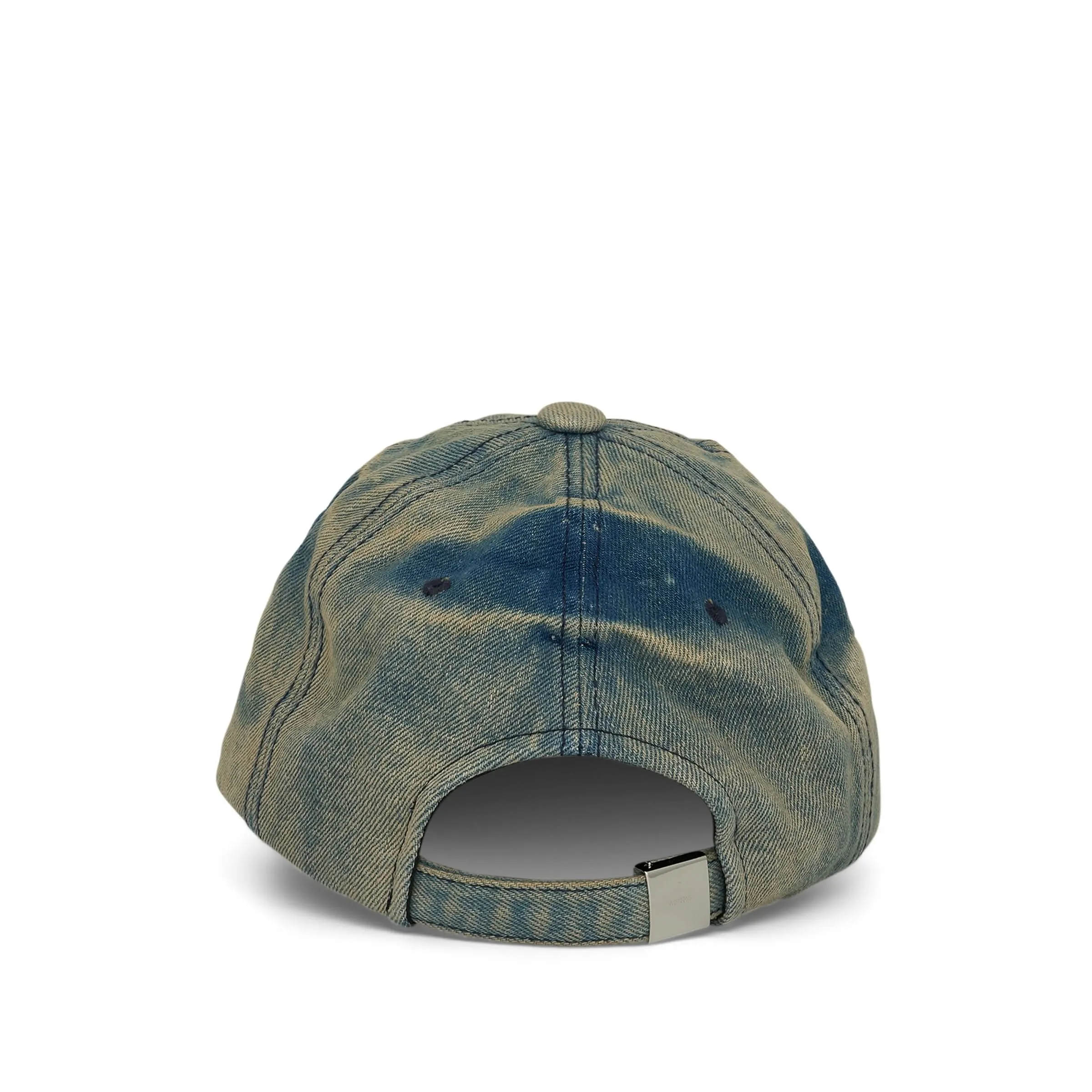 Washed Denim Cap in Beige