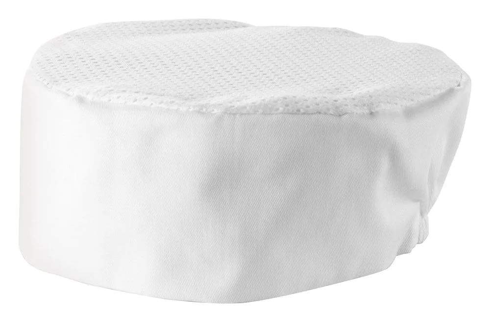 Winco CHPB-3WX Extra-Large Ventilated Chef Pillbox Hat with Cool Mesh Top | Denson CFE