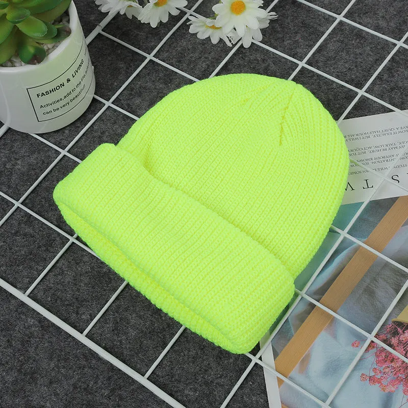 Winter knitted hats, melon-shaped hats, warm woolen hats for men and women