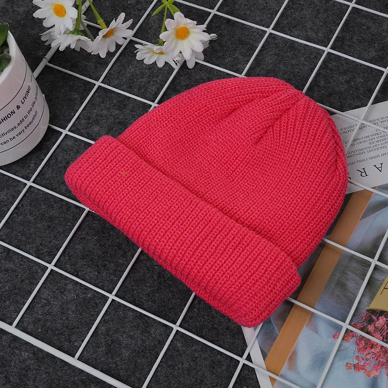 Winter knitted hats, melon-shaped hats, warm woolen hats for men and women